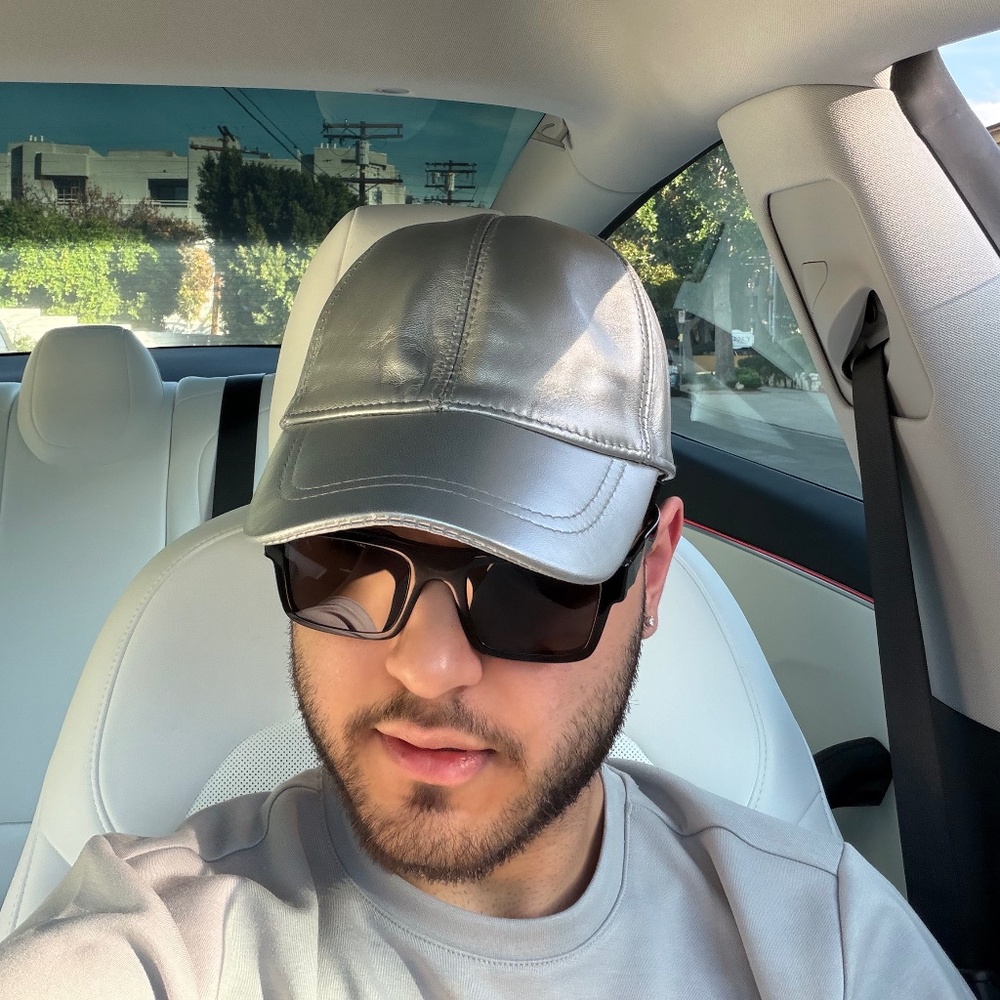 Silver Genuine Leather Cap Leather Baseball Cap Handmade Leather Cap Unisex